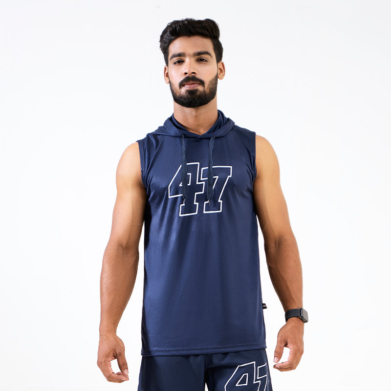 Blue Pro Training Sleeveless Hoodie