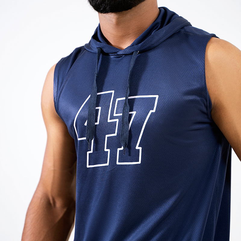 Blue Pro Training Sleeveless Hoodie