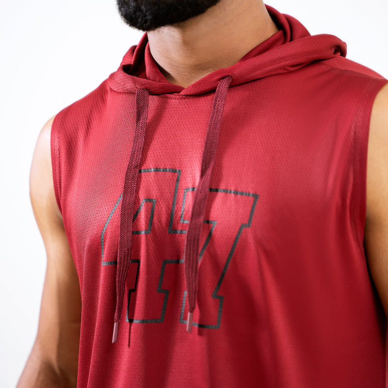 Red Pro Training Sleeveless Hoodie