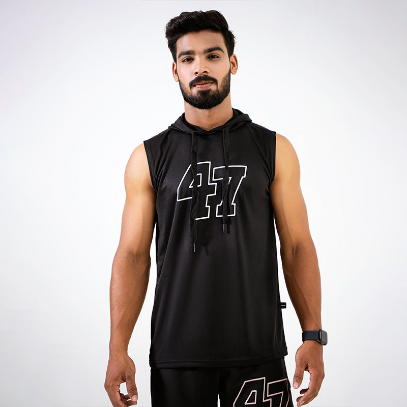 Black Pro Training Sleeveless Hoodie