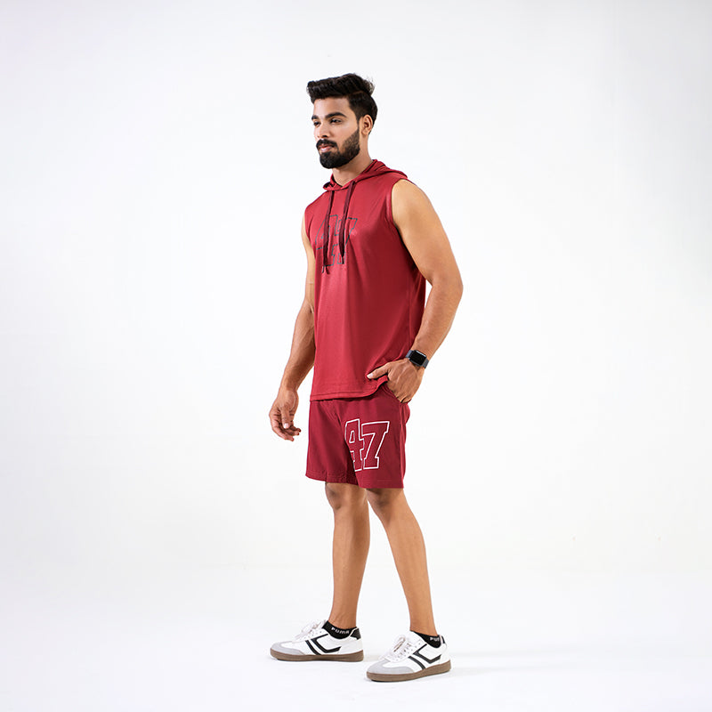 Red Pro Training Sleeveless Hoodie