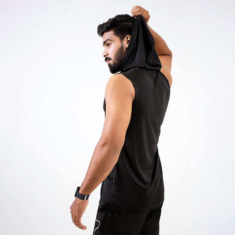 Black Pro Training Sleeveless Hoodie