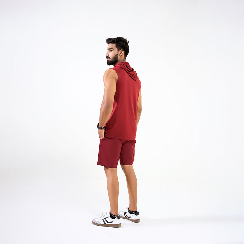 Red Pro Training Sleeveless Hoodie