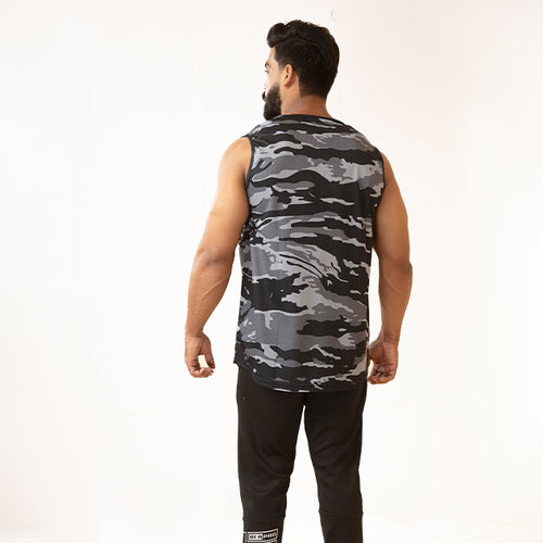 Black Camo Mesh Sleeveless