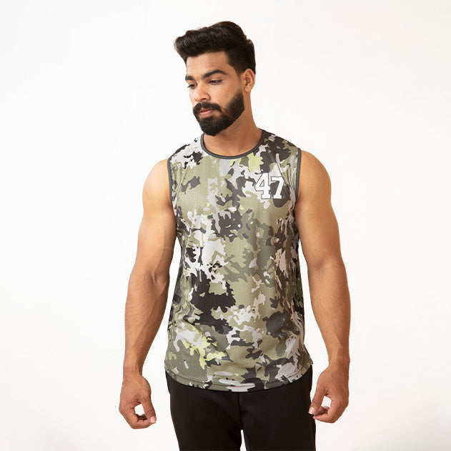 Green Camo Mesh Sleeveless
