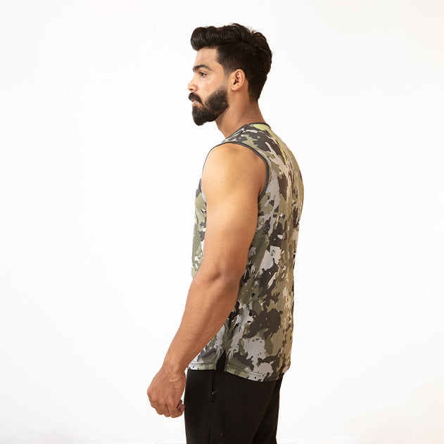 Green Camo Mesh Sleeveless